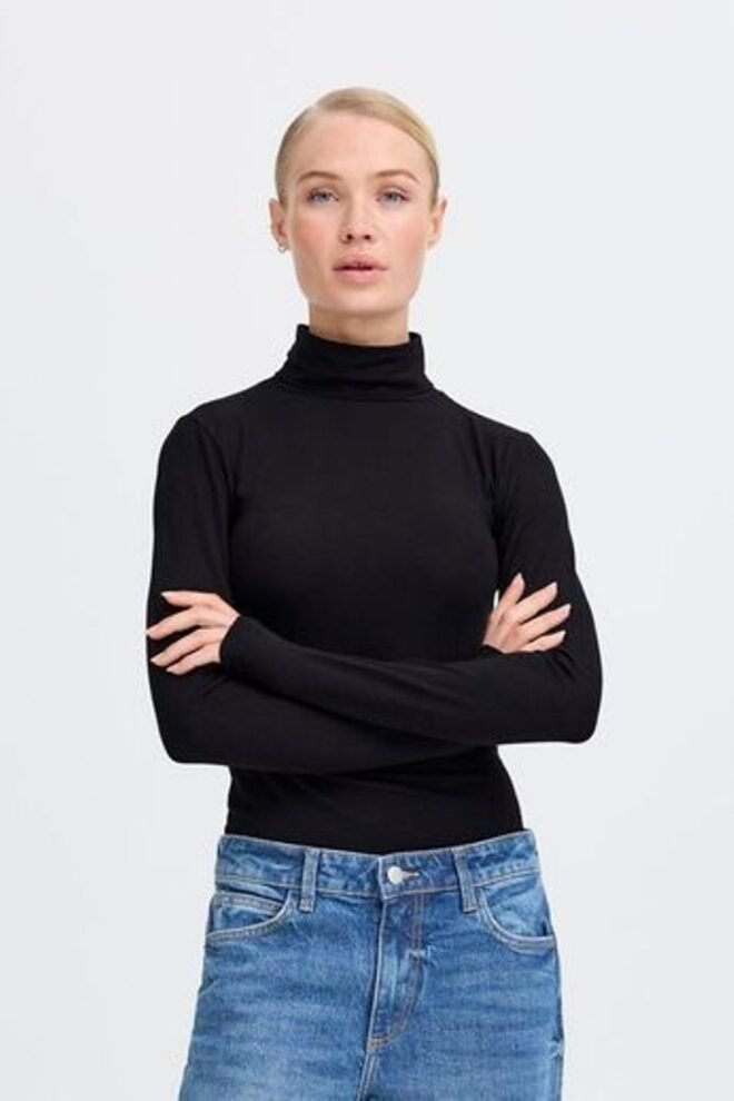 B.Young PAMILA Roll Neck Black PAMILA-ROLL-BLK-1