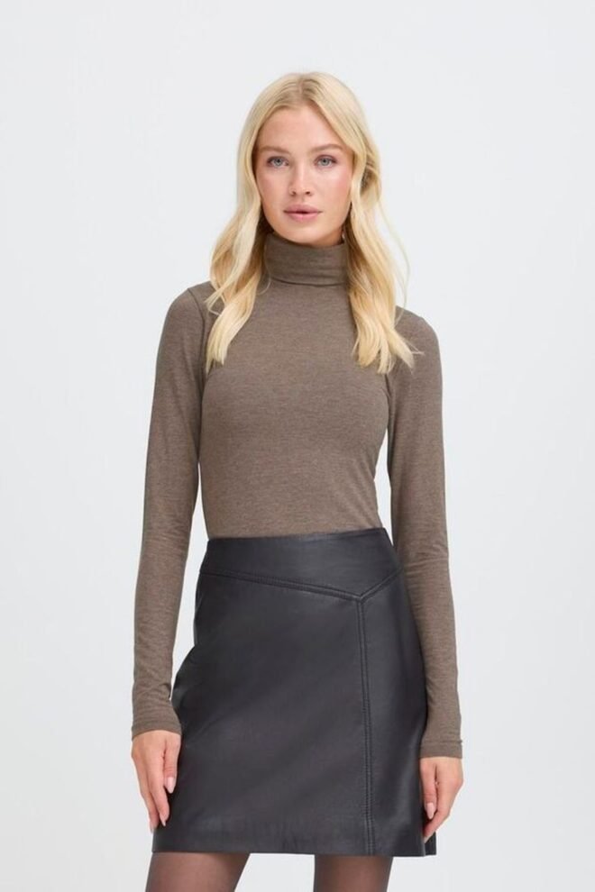 B.Young PAMILA Roll Neck Walnut Melange PAMILA-ROLL-WAL-1