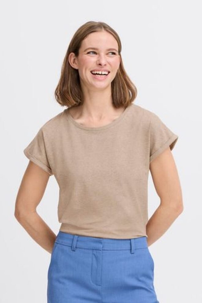 B.Young PAMILA T-Shirt Roasted Cashew  PAMILA-TEE-NAT-1