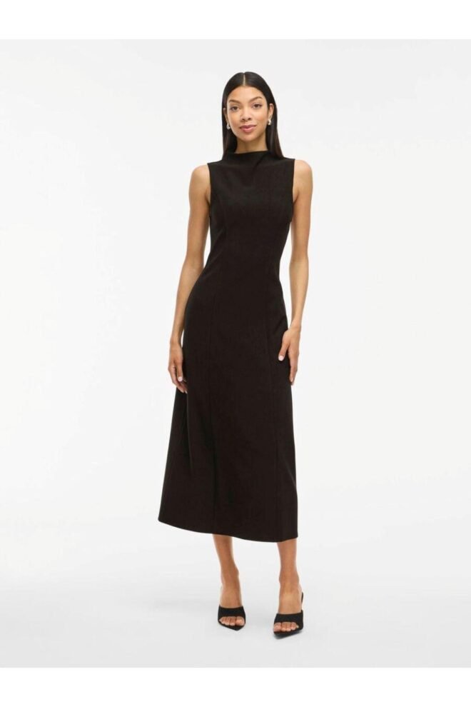 VILA VIANYA SLEEVELESS MIDI DRESS BLACK VIANYA-BLK-1
