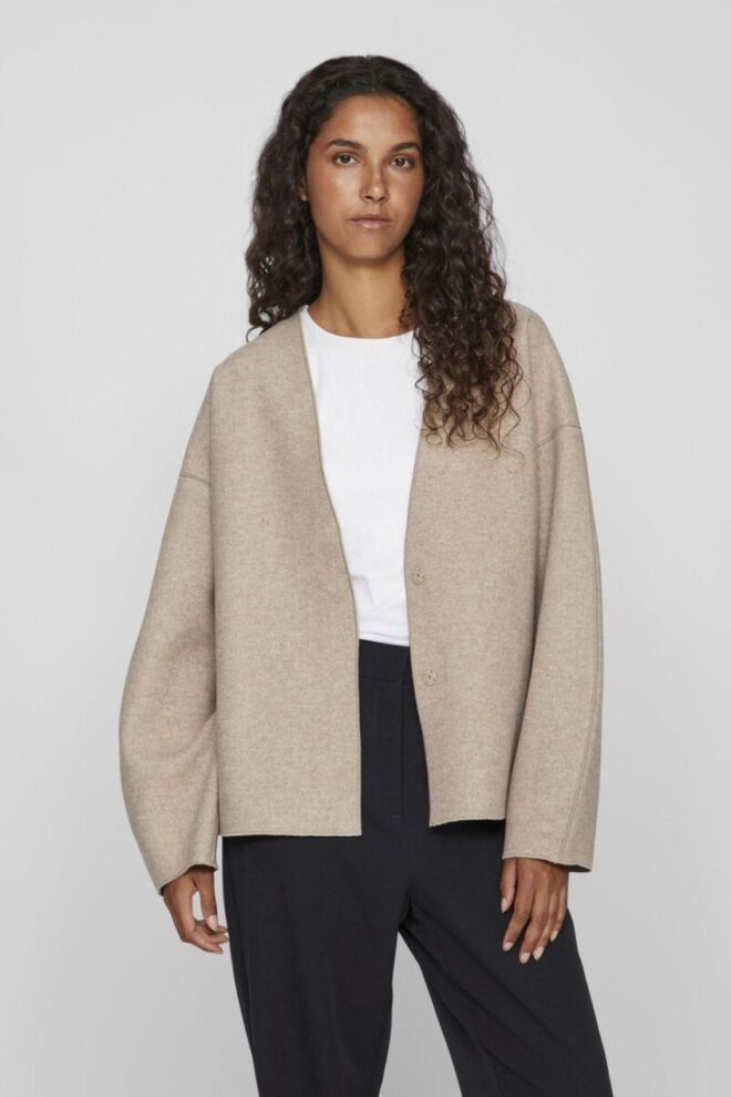 VILA VIJUICE LOOSE JACKET NATURAL MELANGE VIJUICE-NAT-1