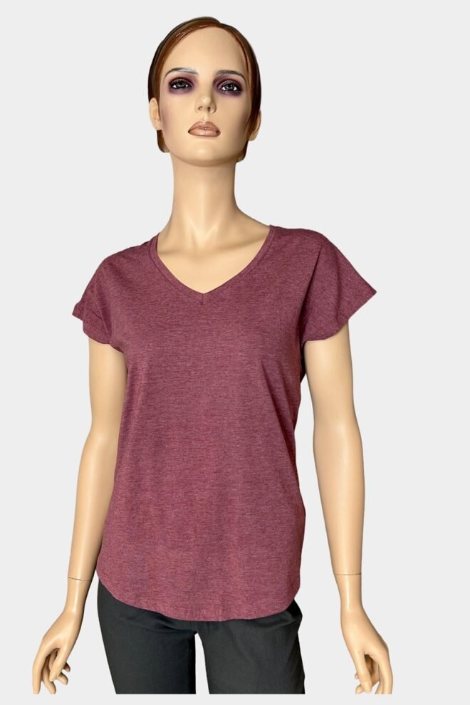 B.Young BYPAMILA V-neck T-Shirt Roan Rouge Melange BYPAMILA-V-ROU-1