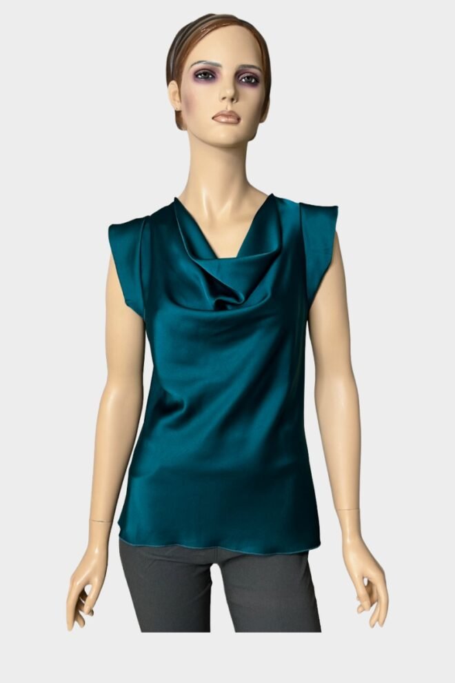 Marc Angelo Satin Top Teal SATIN-TEAL-1