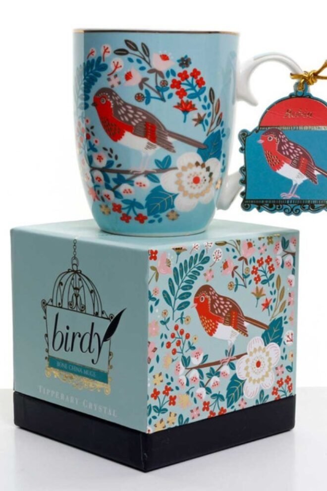 Tipperary Crystal Single Birdy Mug - Robin 128385