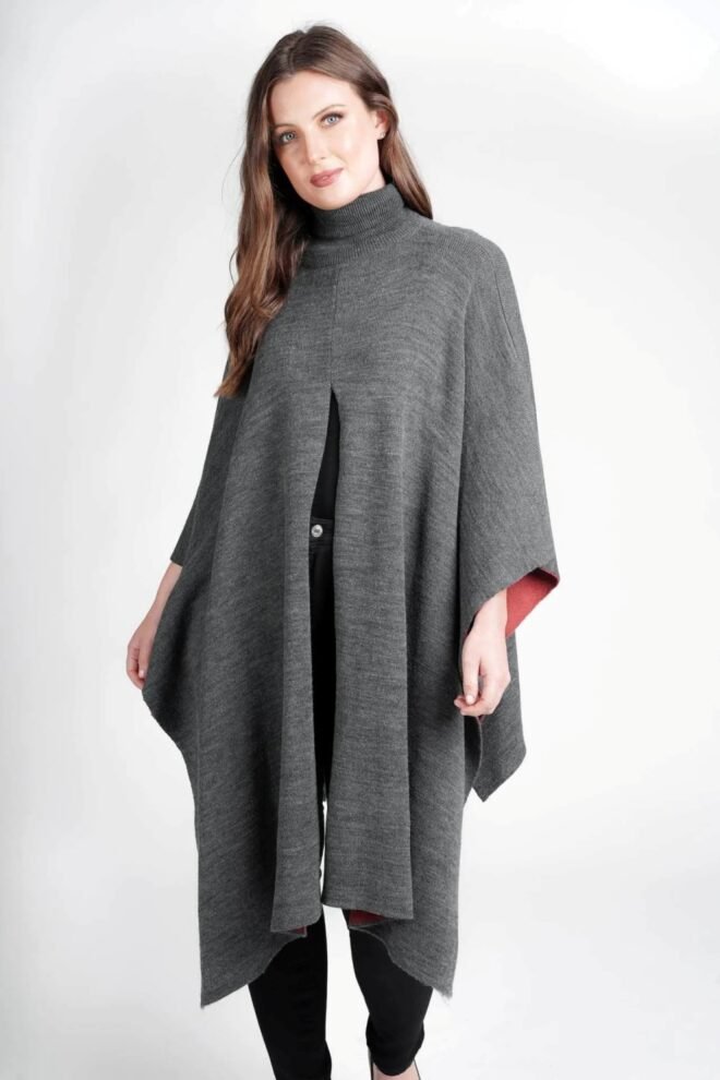Saloos Charcoal Knit Cape 4637-1