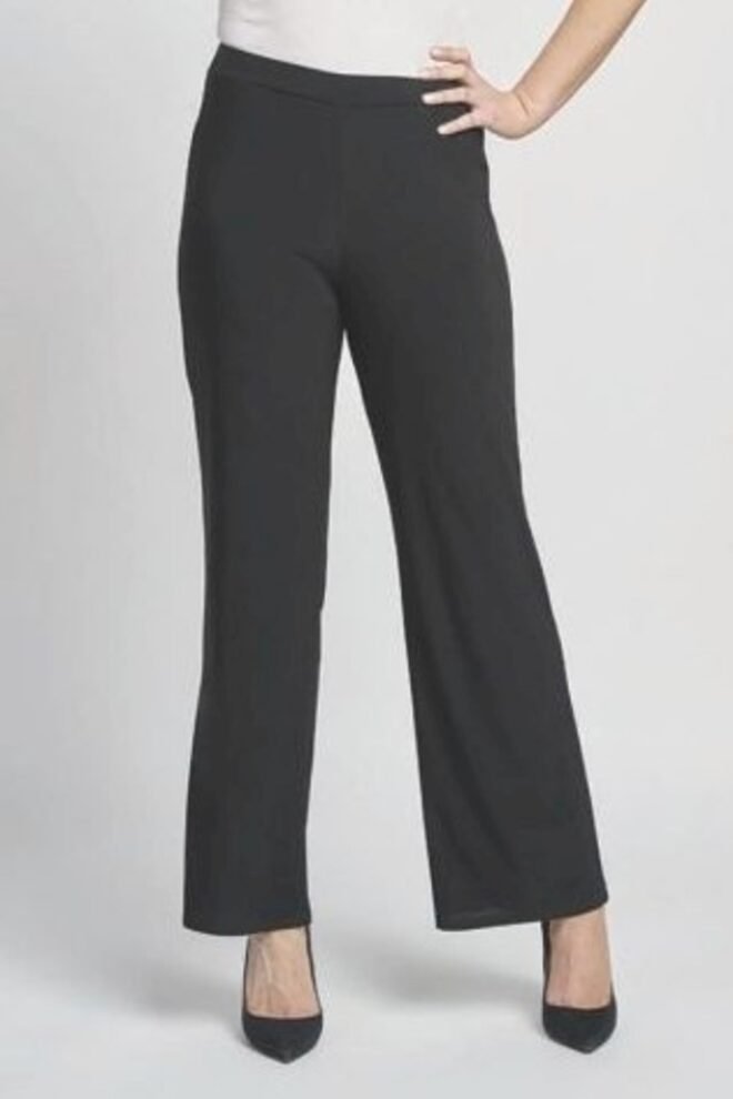 Pinns Wide Leg pull up Jersey Trousers Black 645T-1