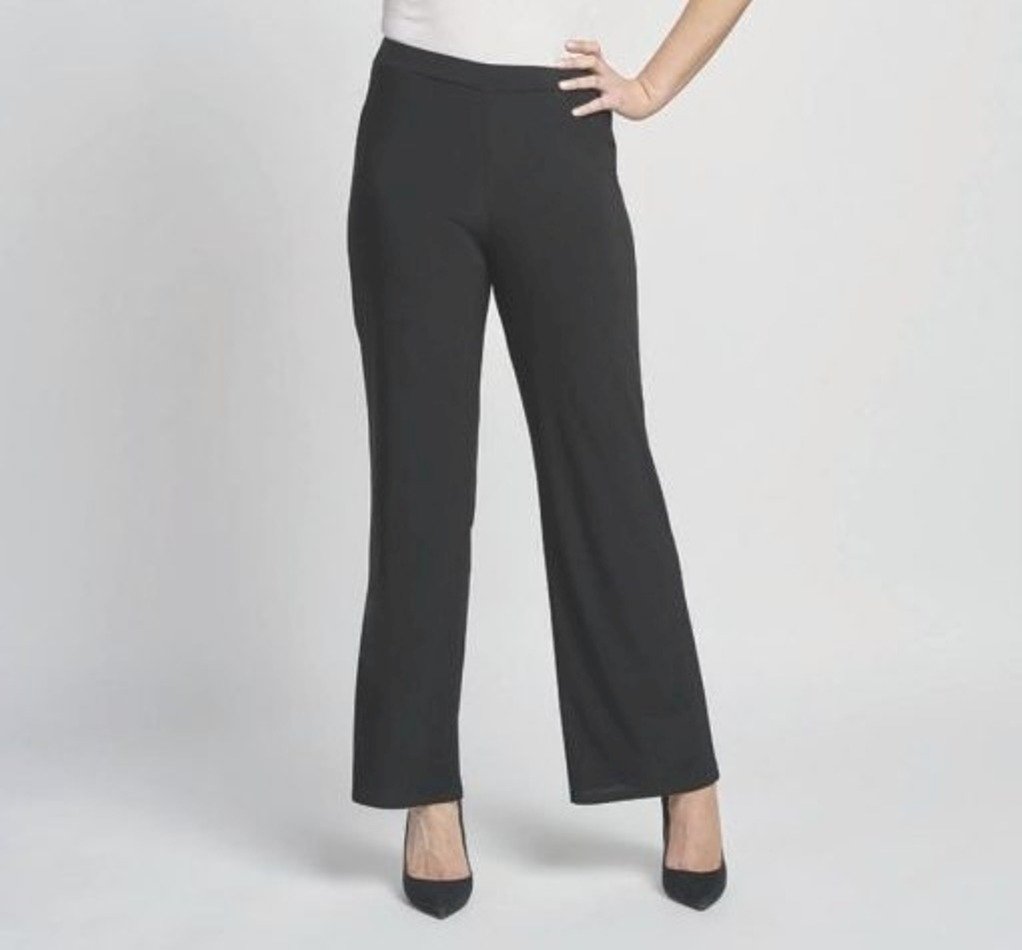 Pinns Wide Leg pull up Jersey Trousers Black 645T-1