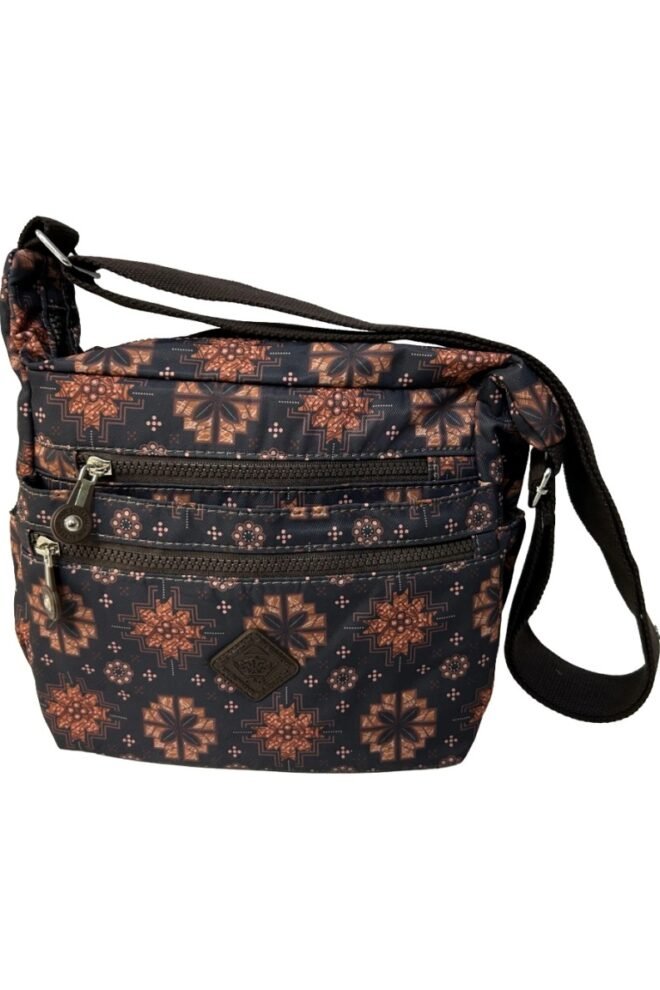 Brown Floral Pattern Handbag BRWN-FLOR-HB