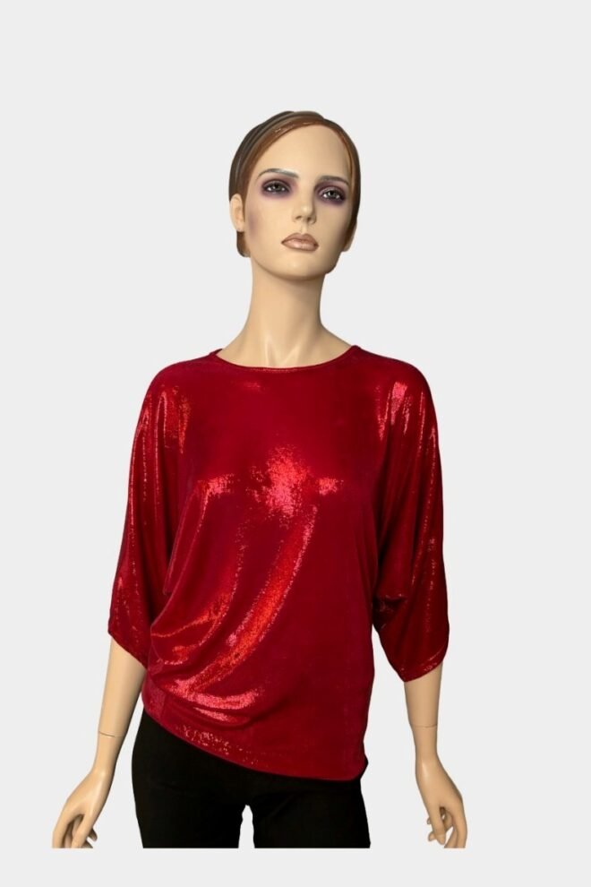 Party Mariah Batwing Top Red One Size Fits 8 to 16 MARIAH-RED