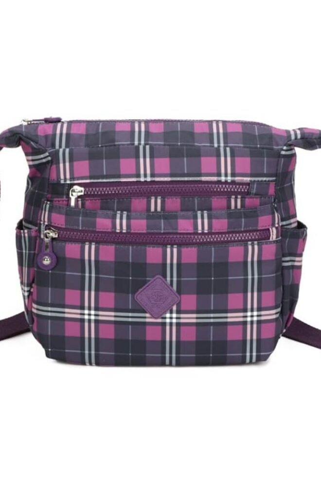 Check Pattern Handbag PURPCHECK-HB