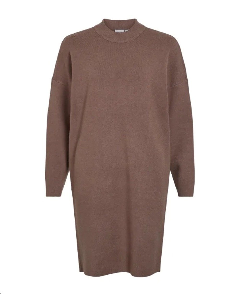 Vila Taupe Knit Dress VICASSIE-1