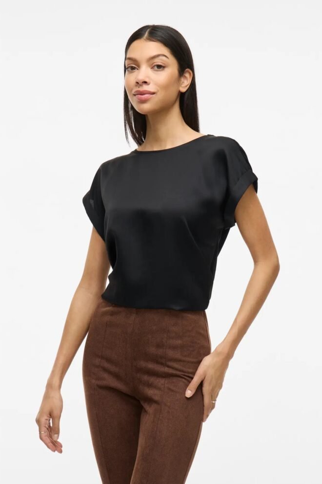 Vila Vielette Satin Top Black VIELETTE-BLK-1