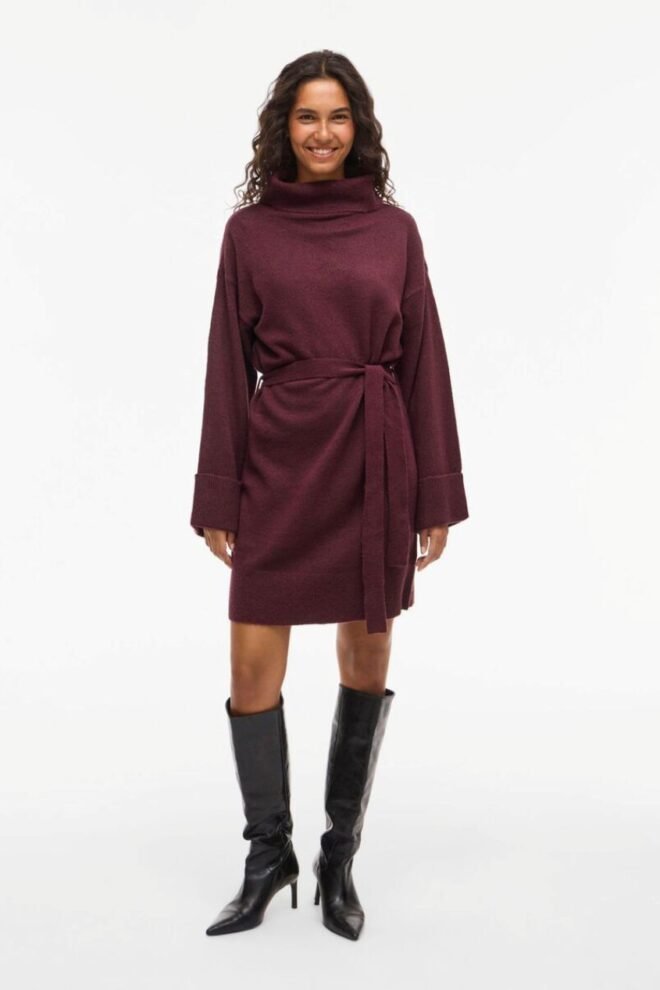 Vila Virolfie Knitted Dress Fig VIROLFIE-FIG-1