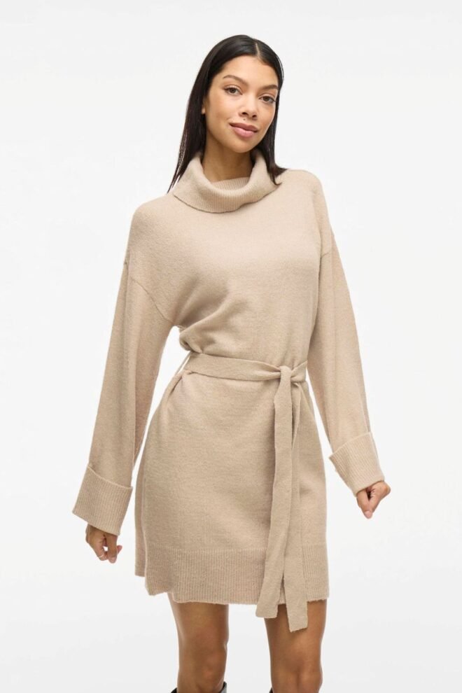 Vila Virolfie Knitted Dress Natural VIROLFIE-NAT-1