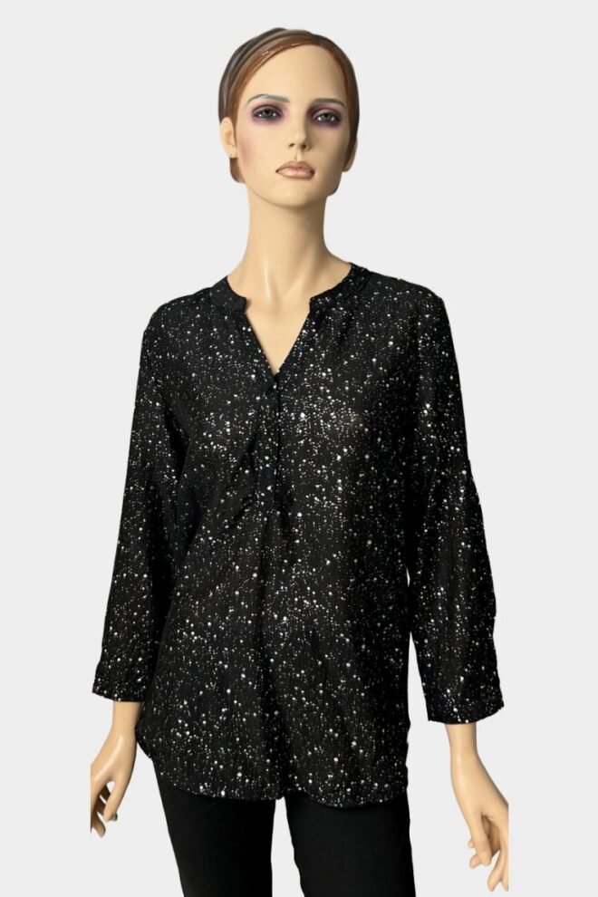 Christys Shimmer Shirt Black Silver AINE-BLKSILV