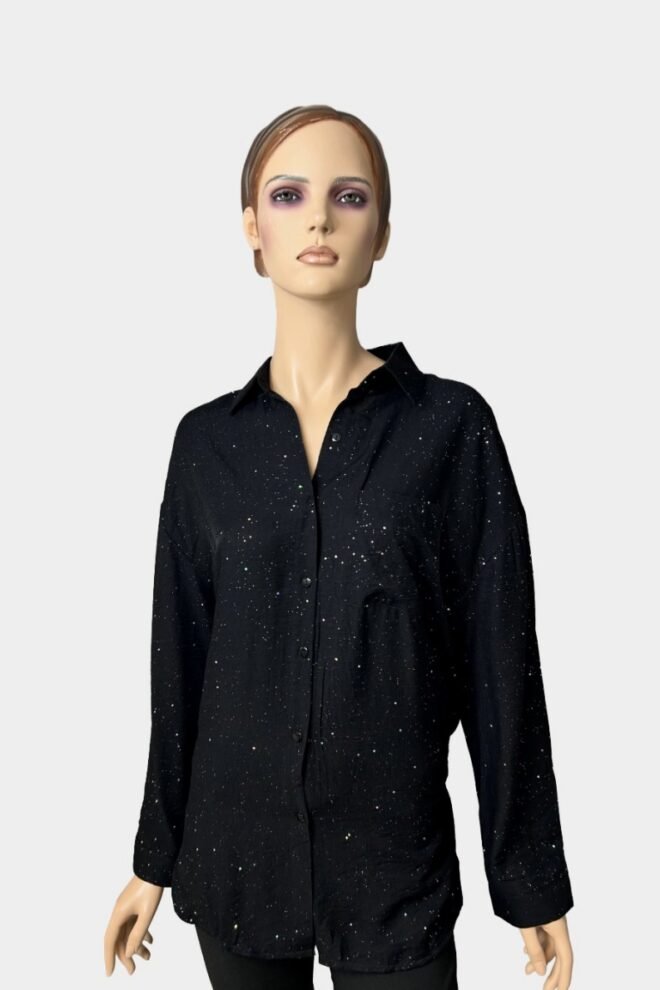 Christys Shimmer Shirt Black AOIFE-BLK