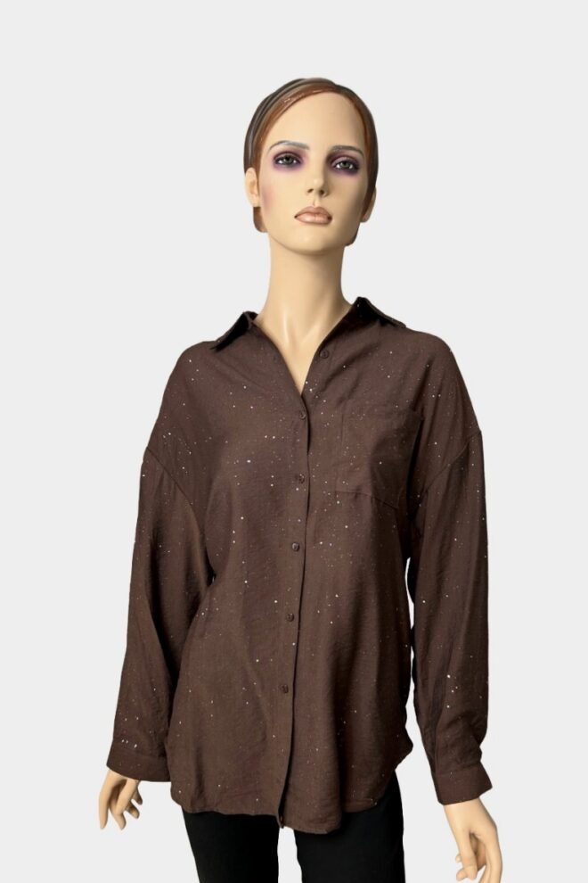 Christys Shimmer Shirt Brown AOIFE-BRWN