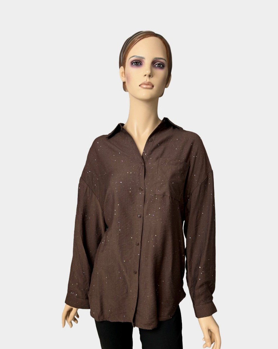 Christys Shimmer Shirt Brown AOIFE-BRWN