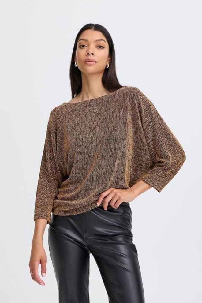 B.Young Shiloh Bat Blouse Shimmer Gold BYSHILOH-GOLD-1