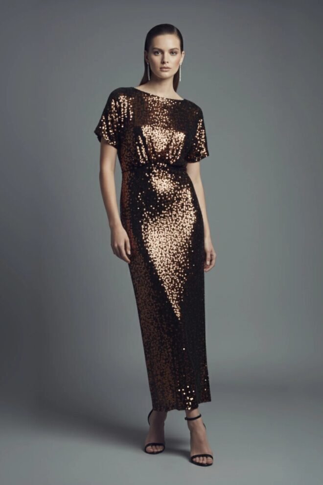 Marc Angelo Bronze Sequin Dress MA812909