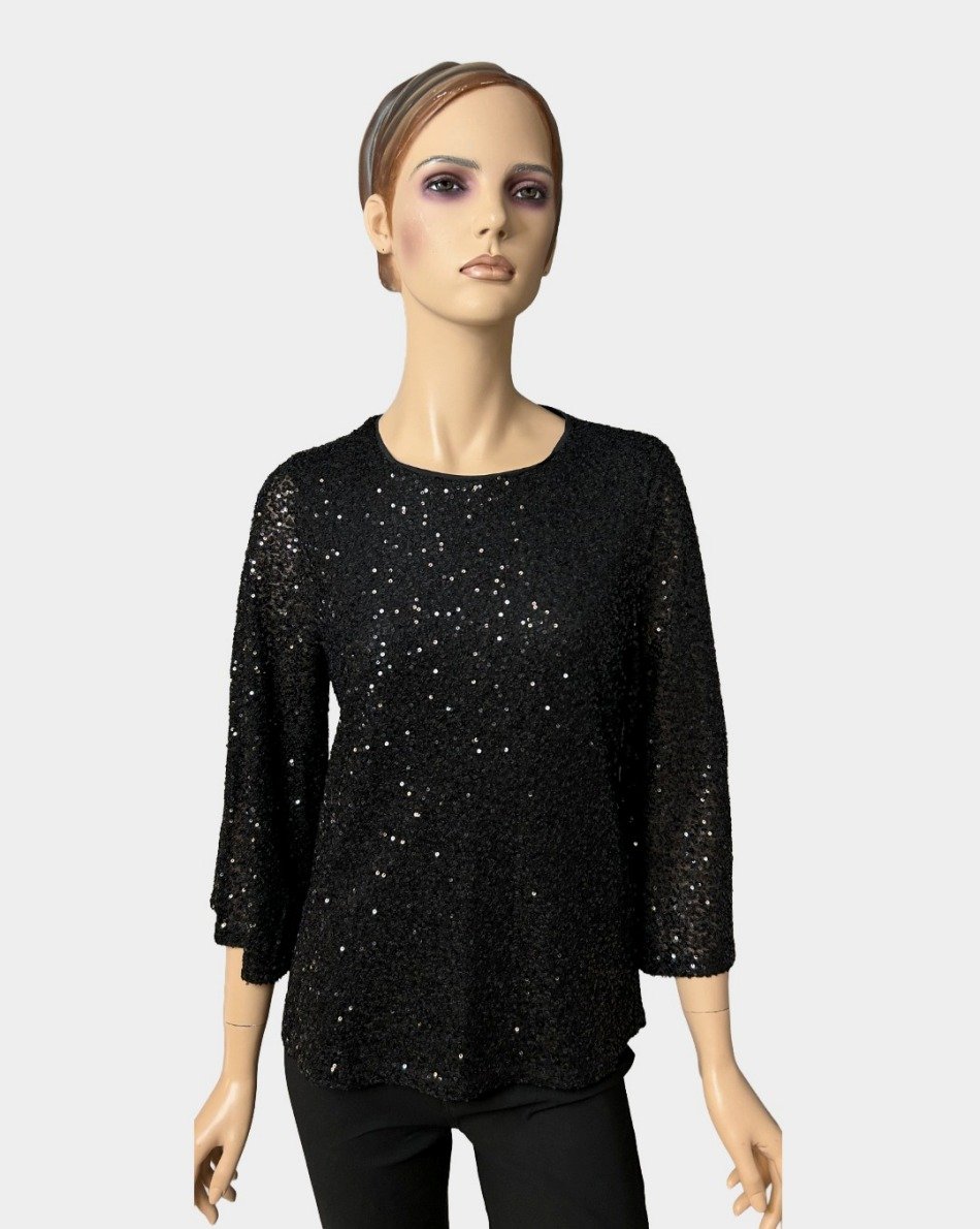 Marc Angelo Sequin Top Shimmer Black MA821613-BLK-1
