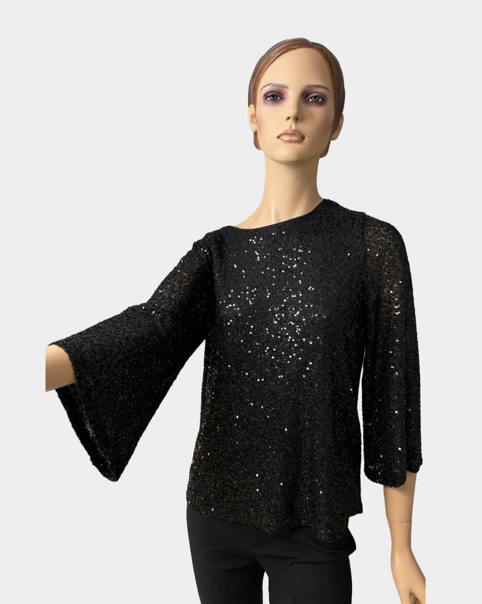 Marc Angelo Sequin Top Shimmer Black MA821613-BLK-1 - Image 2