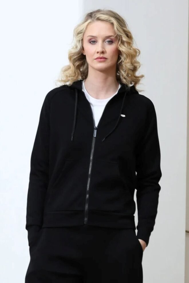 Relax and Renew Madison Zip Through Hoodie Black MADISON-BLK-1
