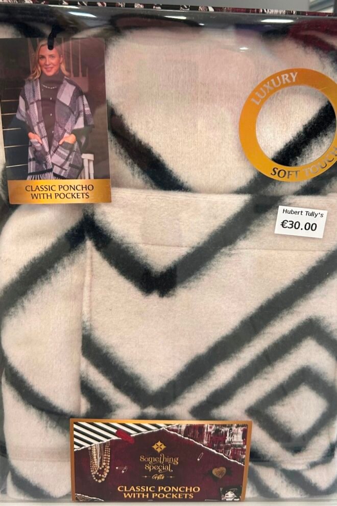 Classic Poncho with Pockets Abstract Pattern PONCHO-ABSTR