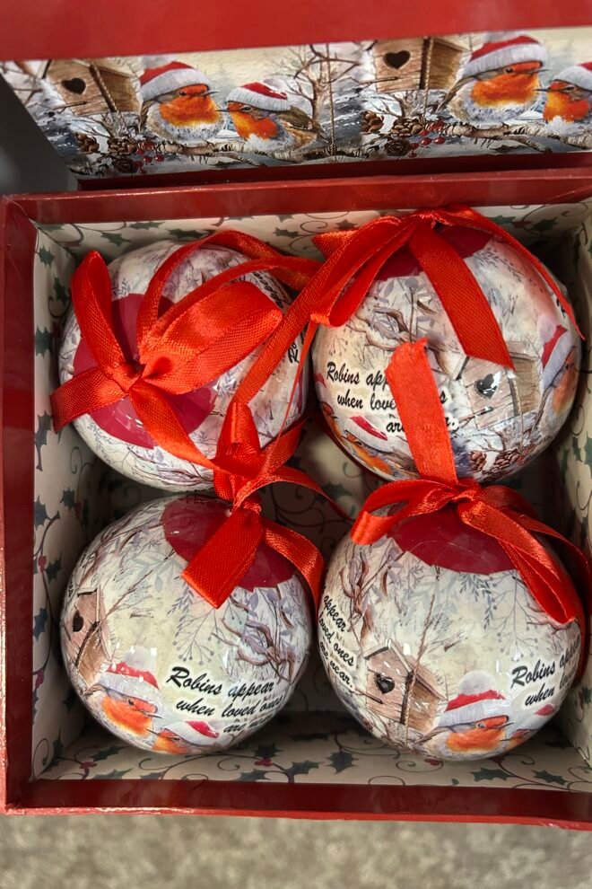 Set of 4 Robin Baubles