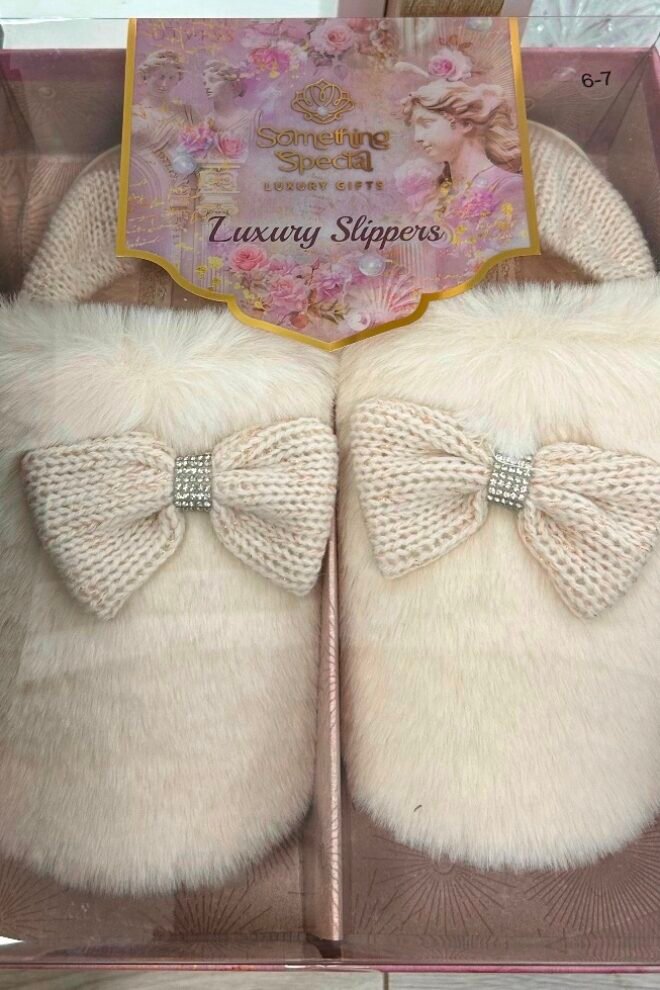 Bow Slippers White SLIPP-WHI