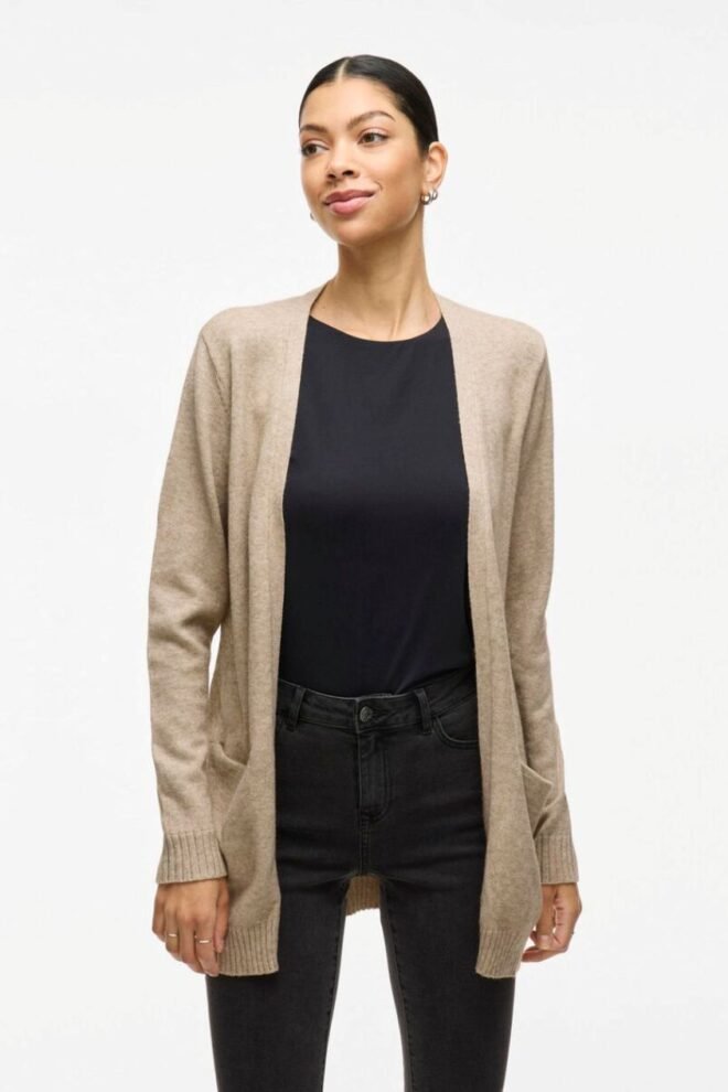 VIRIL BASIC KNITTED CARDIGAN NATURAL VIRIL-NAT-1