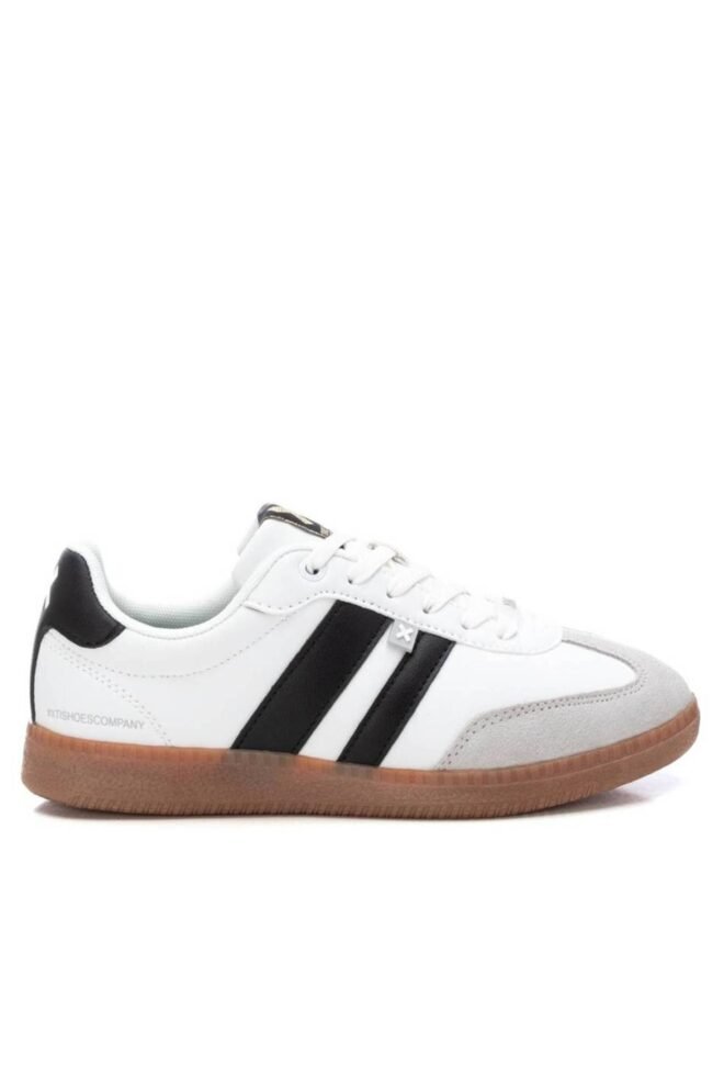 XTI Black Stripe White Trainers 143485-WHI-1