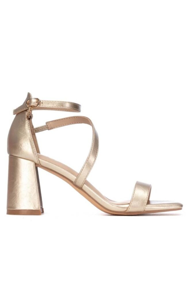 XTI Gold Patent Sandals 145105-GOLD-1