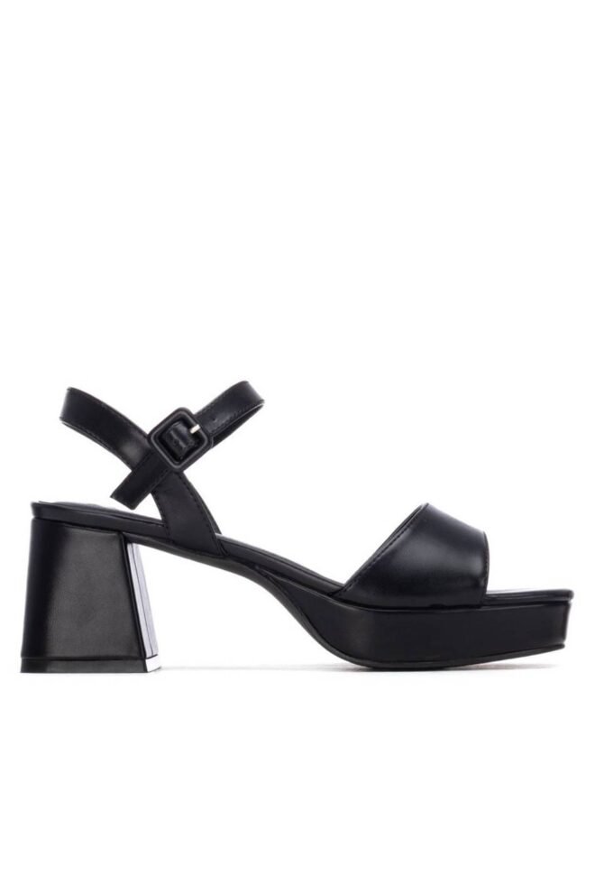 XTI Black Block Heel Sandals 145137-BLK-1