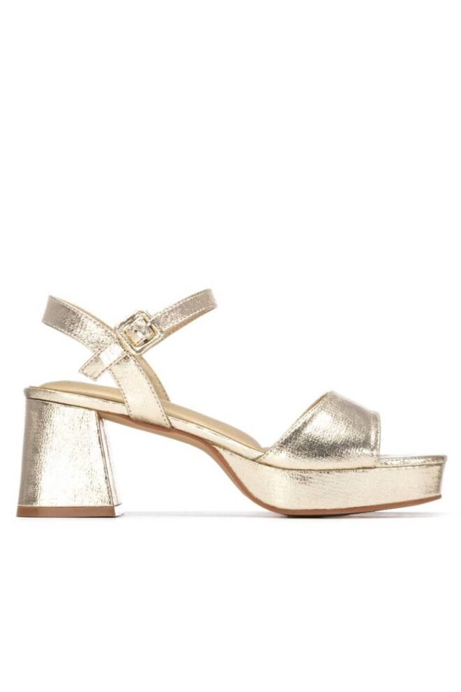 XTI Gold Block Heel Sandals 145137-GOLD-1