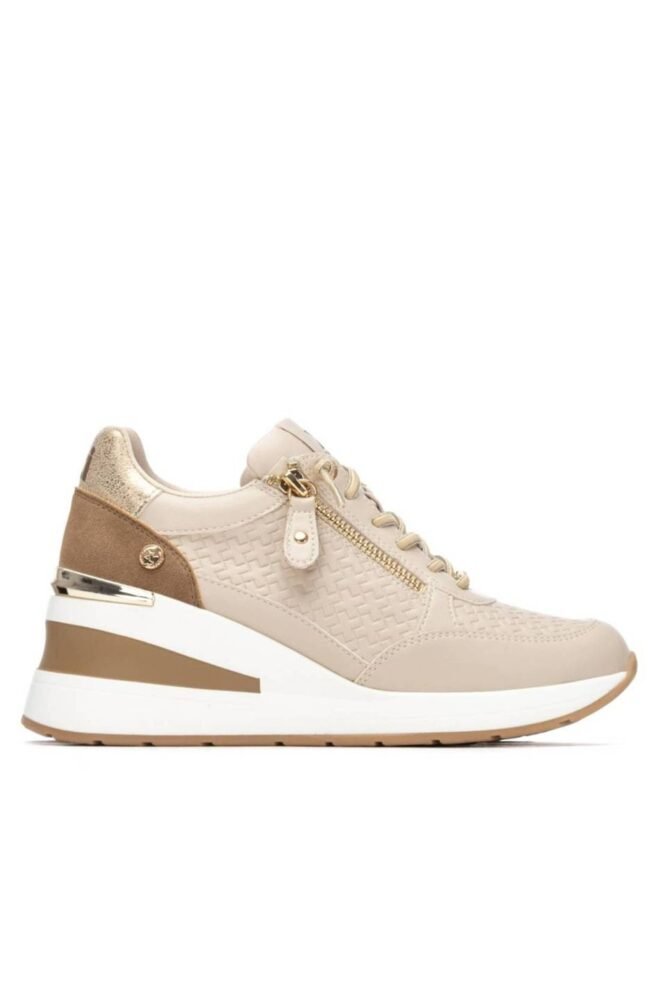 XTI Beige Wedge Trainers 145449-BEI-1