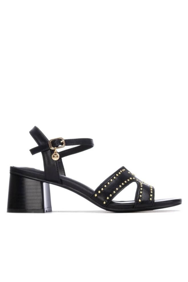XTI Black Block Heel Sandals 145464-BLK-1