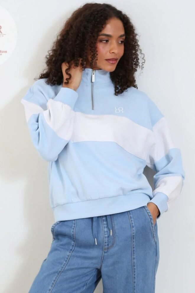 Relax and Renew Eudora Half Zip Blue EUDORA-BLUE-1