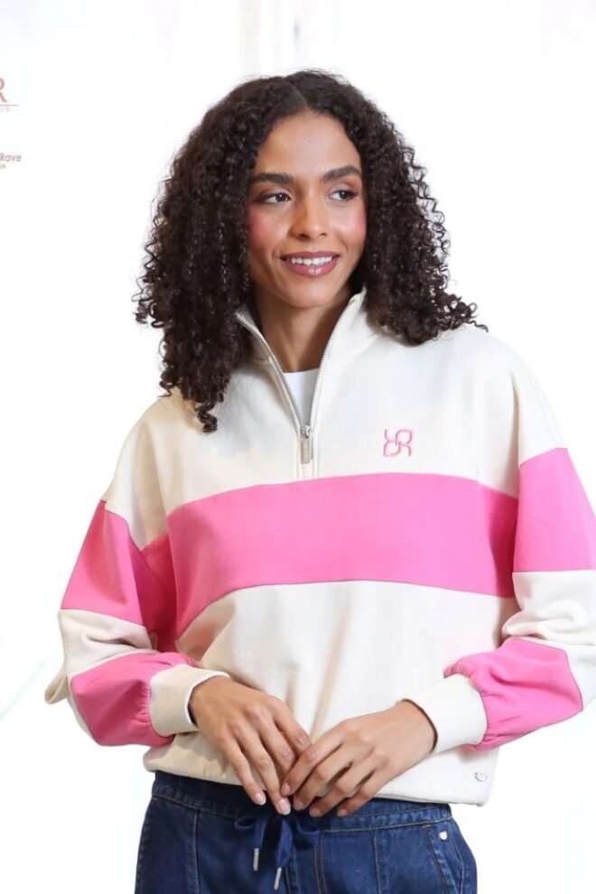 Relax and Renew Eudora Half Zip Pink EUDORA-PINK-1