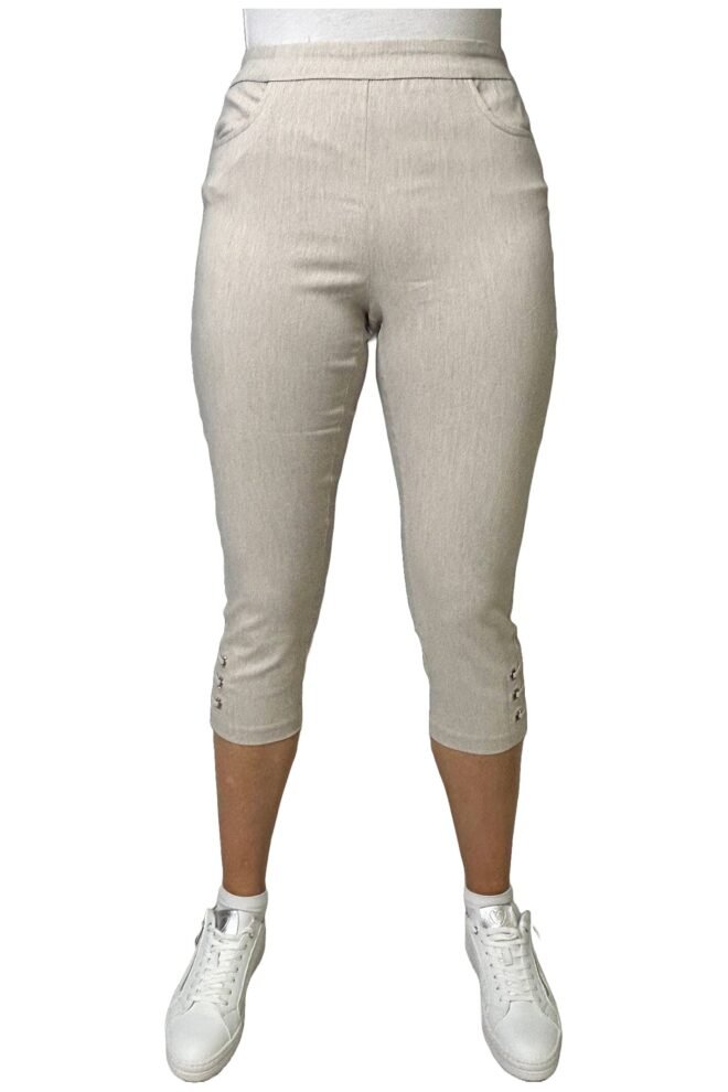 Pinns Figure Sculpting beige crop pants 408C-BEI-1