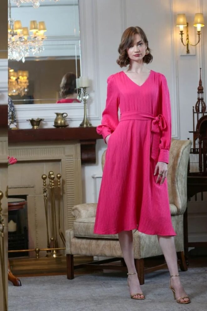 Rant and Rave Bella plain magenta dress. BELLA-MAG-1