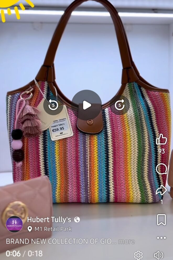 Gionni Candy Stripe Handbag