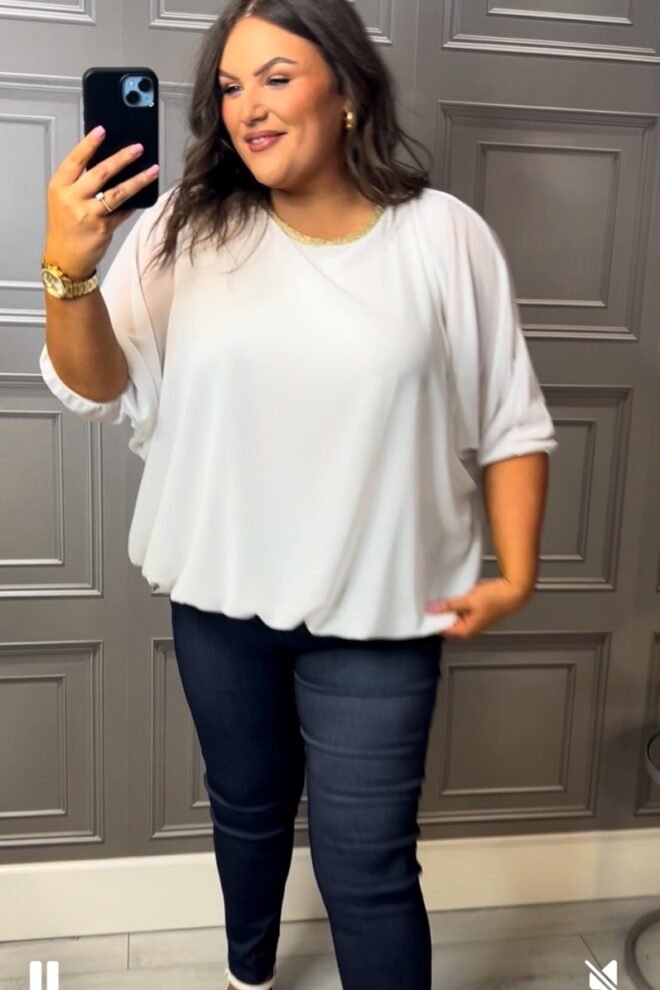 Daphne Top White One Size Fits Sizes 10-20 DAPHNE-WHT